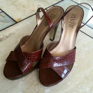 Franco Sarto Brown Heel Sandals 10
